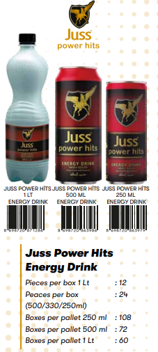 JUSS POWER HITS ENERGY DRİNK