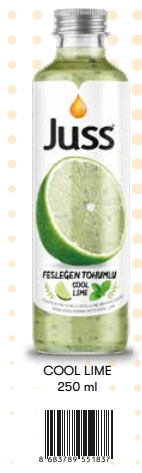 JUSS BASIL SEED BOTTLE 250 ML COOL LİME