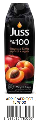 Juss %100 1 Lt Tetrapak Kayısı&Elma