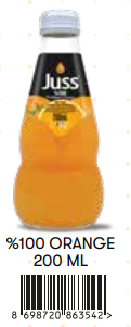 Juss %100 Cam 200 Ml Portakal