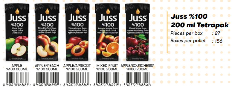 Juss %100 200 Ml Tetrapak Elma