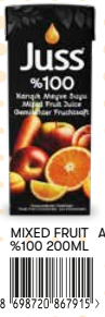 Juss %100 200 Ml Tetrapak Karışık Meyveler