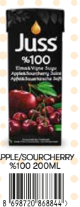 Juss %100 200 Ml Tetrapak Elma&Vişne