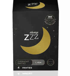 Always Zzz Disposable Overnight Period Underwear For Women Size L 4 Adet