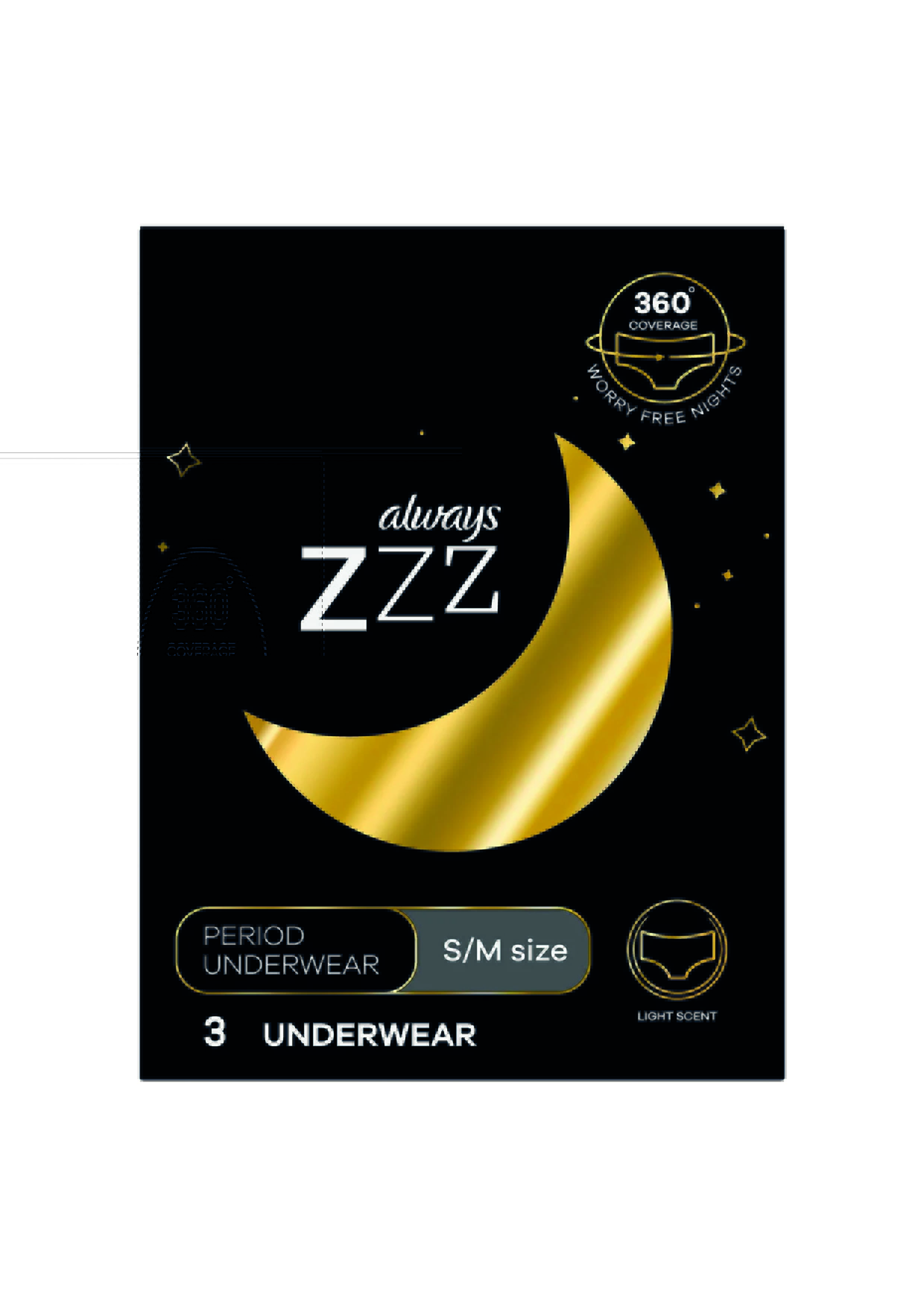 Always Zzz Disposable Overnight Period Underwear For Women Size S 3 Adet