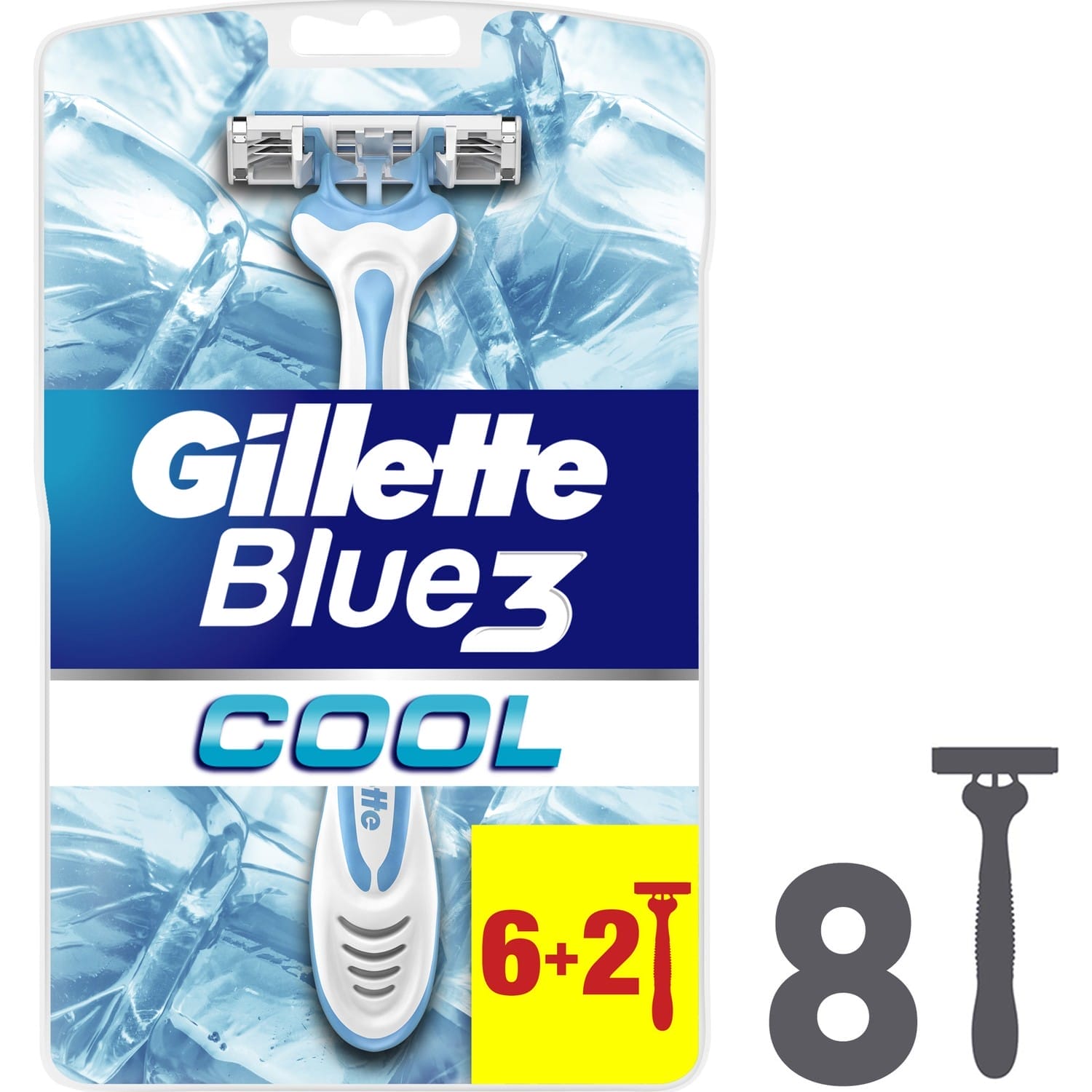 Gillette Blue 3 Cool Disposable Razors 8 Adet
